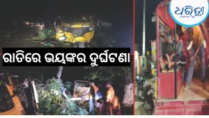ରାସ୍ତାରେ ଉପୁଡ଼ି ପଡିଥିବା ଗଛକୁ ଯାଇ ପିଟିହେଲେ ଅଟୋ-ପିକଅପ୍, ୯…