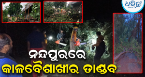ନନ୍ଦପୁରରେ କାଳବୈଶାଖୀର ତାଣ୍ଡବଲୀଳା: ୩ ଘର ଭାଙ୍ଗିଲା, ୭ ସ୍ଥାନରେ ଗଛ ଉପୁଡ଼ି ଯାତାୟାତ ଠପ୍