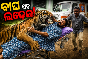ବାଘ ସହ ୩୦ ମିନିଟର  ଲଢେଇ: ଯୁବକ ଗୁରୁତର