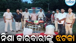 ନିଶା କାରବାରୀଙ୍କୁ ଝଟକା: ୨୭ କେଜି ଗଞ୍ଜେଇ ସହ ଜଣଙ୍କୁ ବାନ୍ଧିଲା ପୋଲିସ