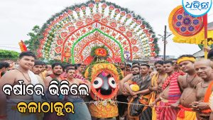 ପୁରୁଷୋତ୍ତମପୁରରେ ରଥଯାତ୍ରା: ବର୍ଷାରେ ଭିଜିଲେ କାଳିଆ ସାଆନ୍ତ